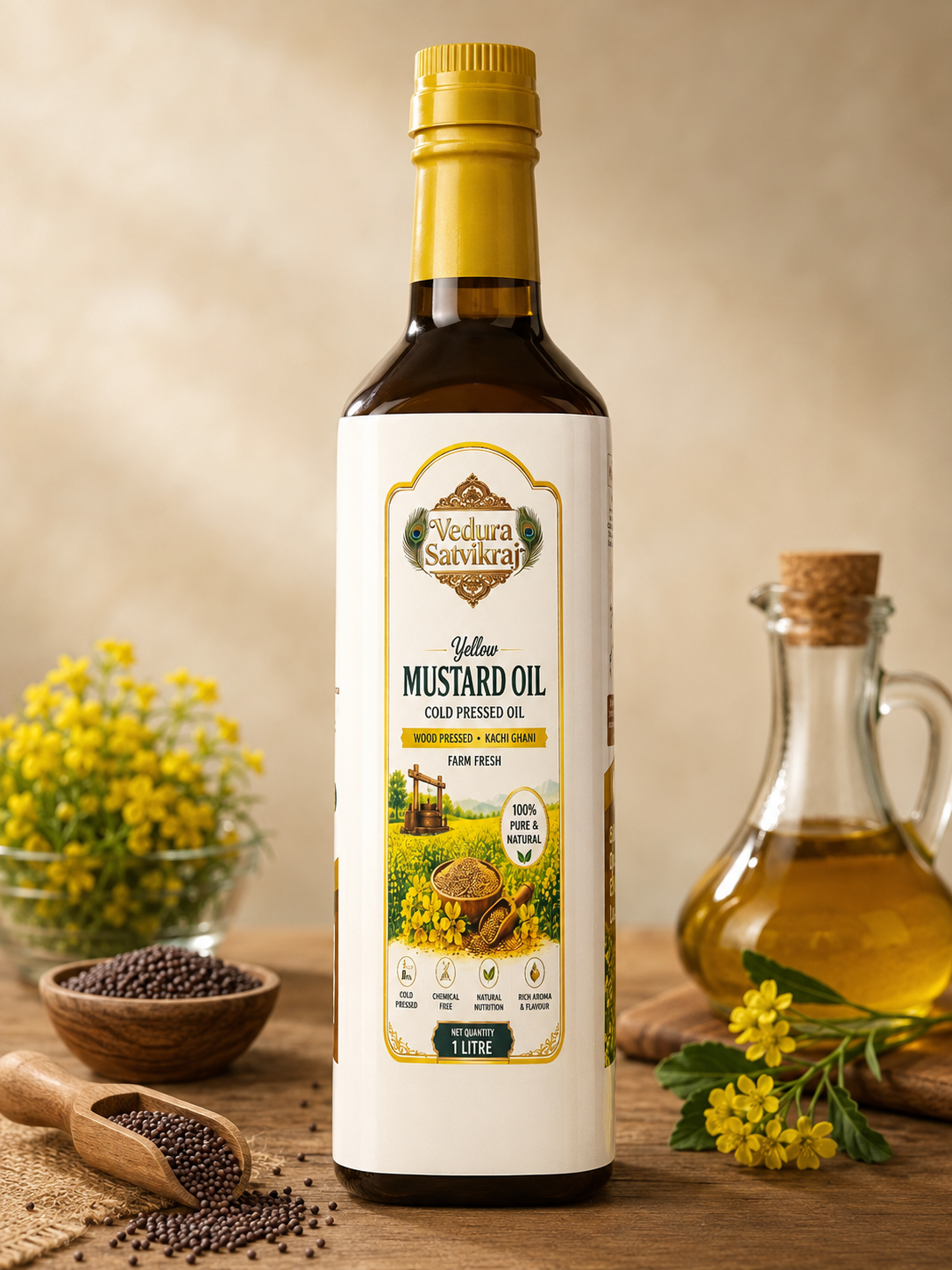 Vedura Satvikraj Pure Yellow Mustard Oil