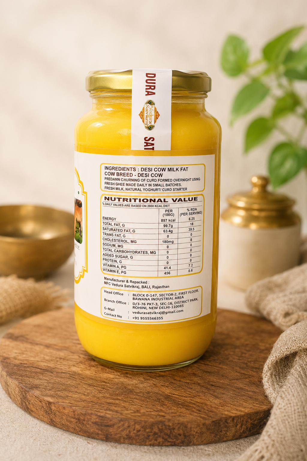 Vedura Satvikraj A2 Desi Cow Ghee