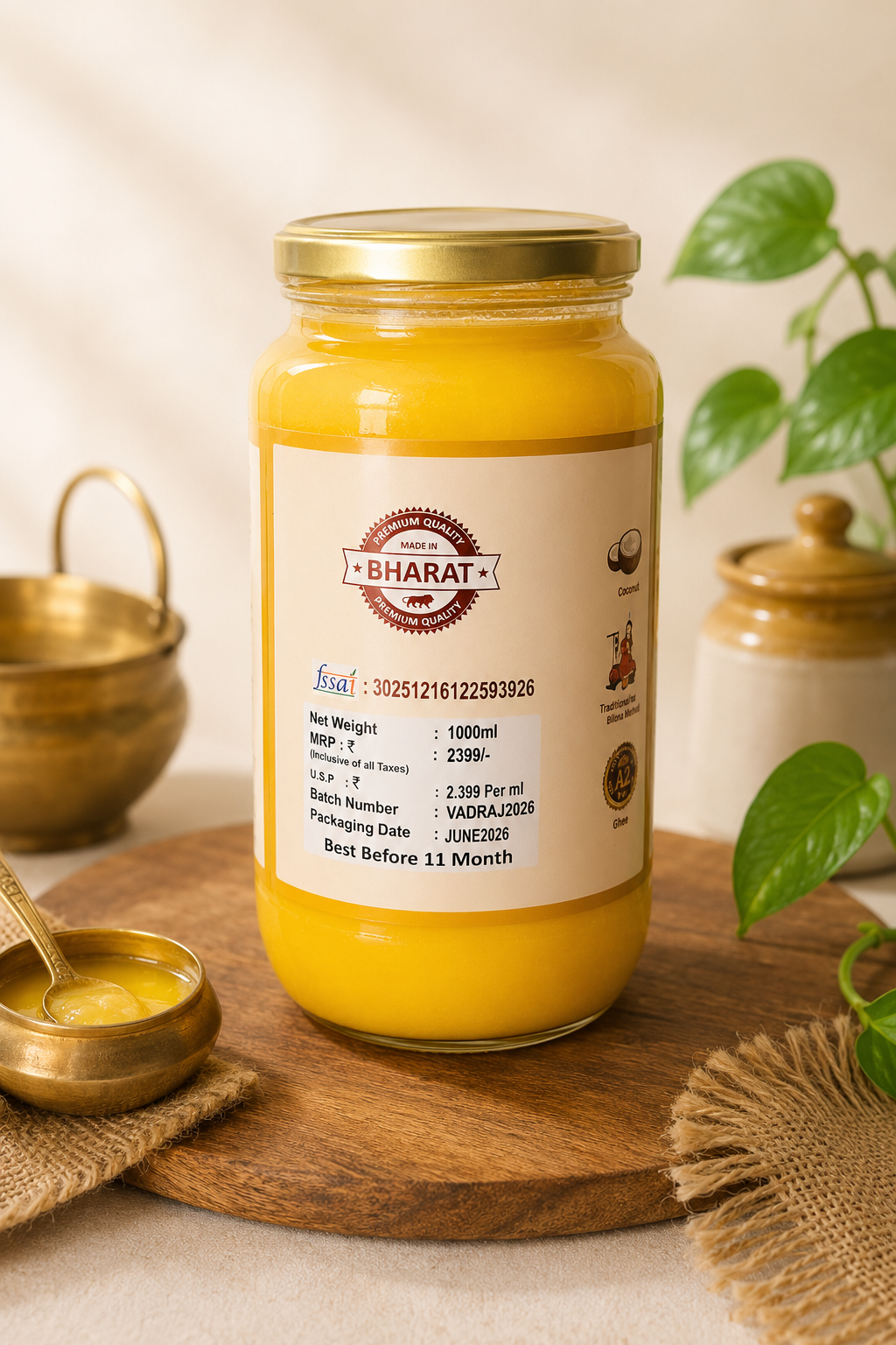 Vedura Satvikraj A2 Desi Cow Ghee